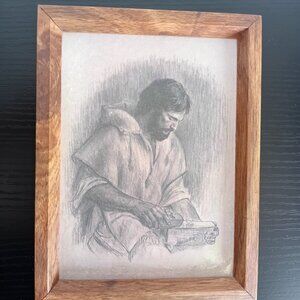 Vintage "JESUS THE CARPENTER" Print Signed by Frances Hook